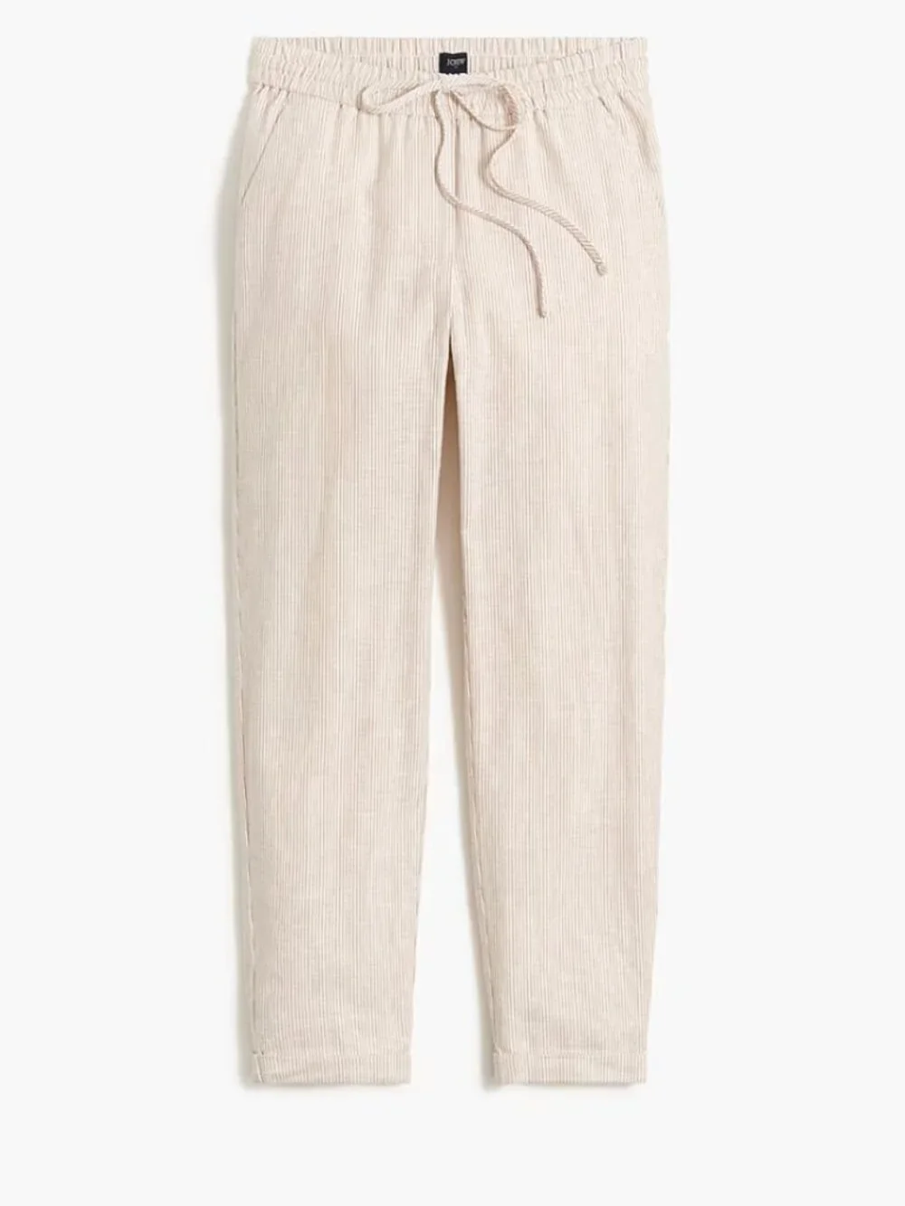 J. Crew Striped Linen-Cotton Blend Drawstring Pant, Size 10